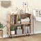 Costway Open Shelf Bookcase Mid Century Modern Cube Bookshelf with 4 Compartments Natural/White/Black